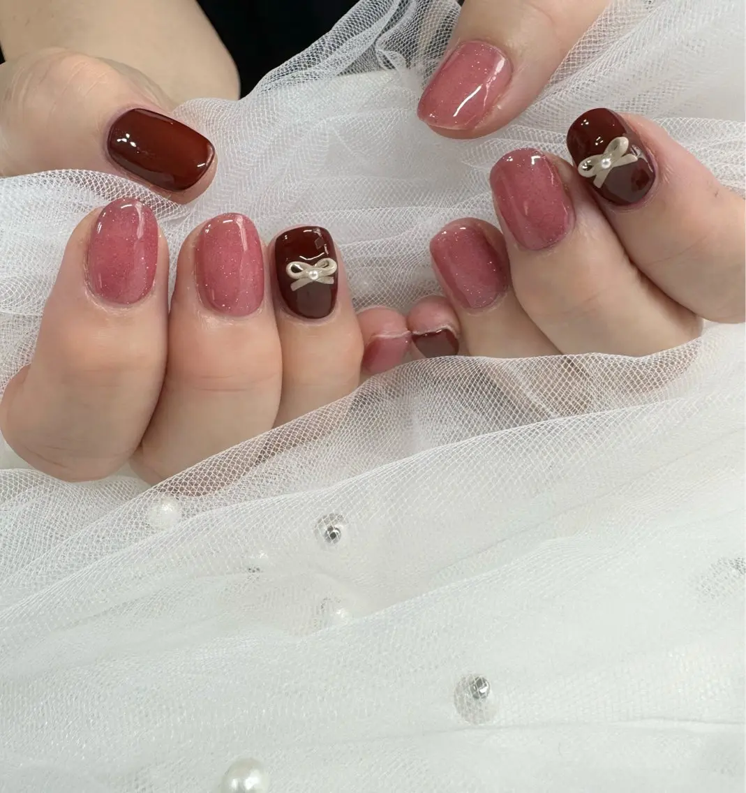 ネイル リボン 東 千夏のネイルデザイン