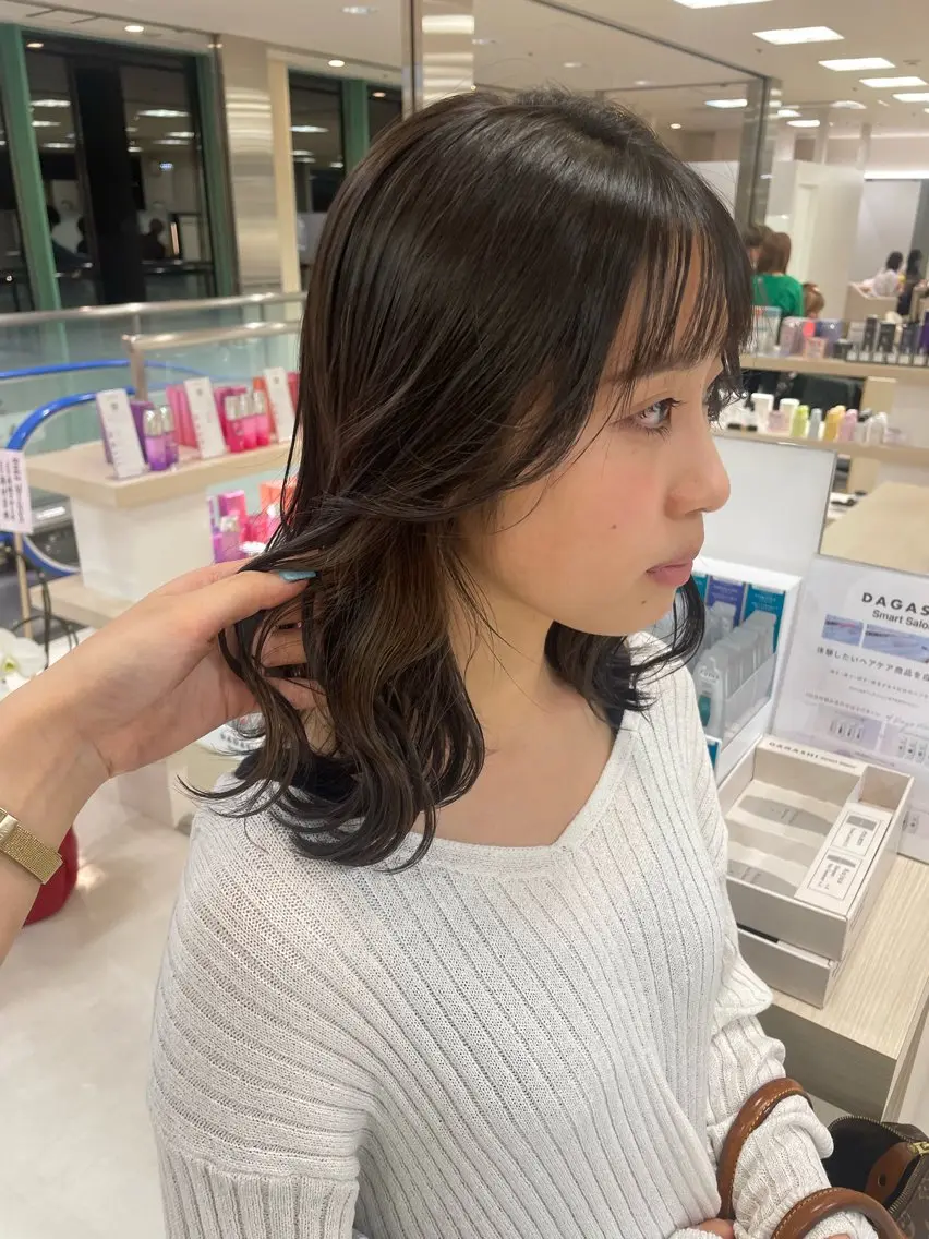 ミディアム カラー カット ヘアカラー トリートメント ヘッドスパ ヘアセット モデル様募集中 /REIRIのヘアスタイル