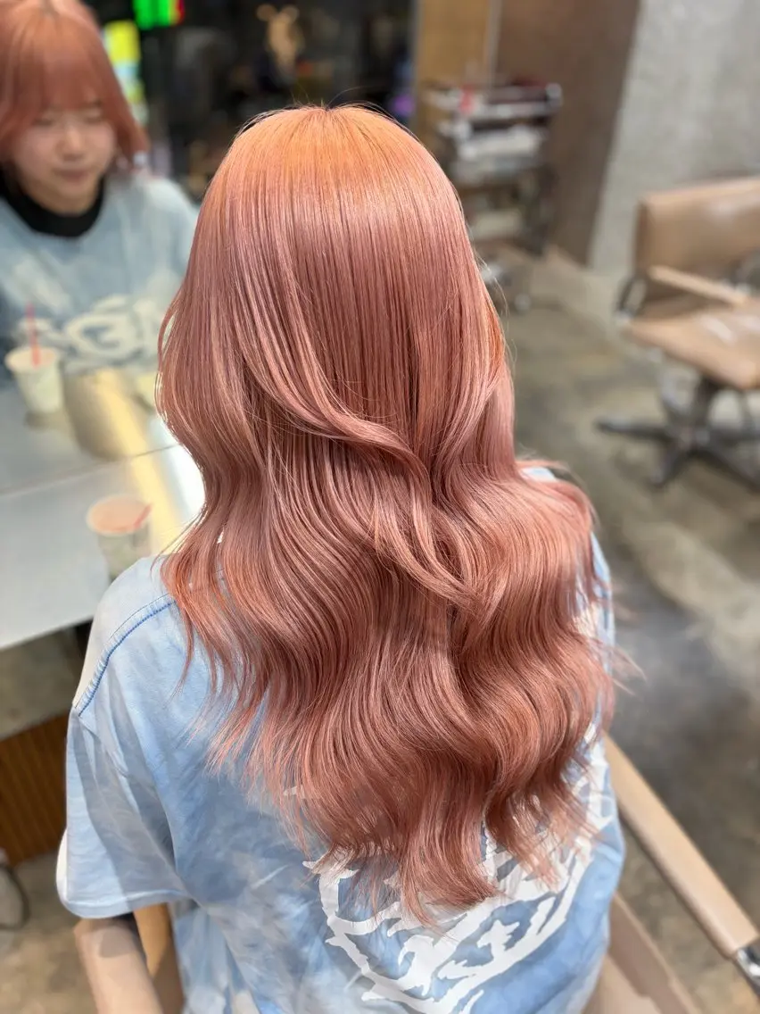 ロング ヘアカラー ミルクティーベージュ レイヤー/あげは🎀のヘアスタイル