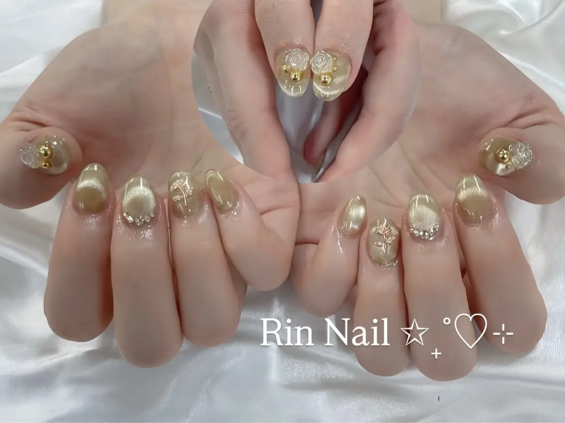 ネイル チークネイル フラッシュネイル フラワーネイル フットネイル ジェルネイル ハンドネイル Rin Nail Shinokuboのネイルデザイン