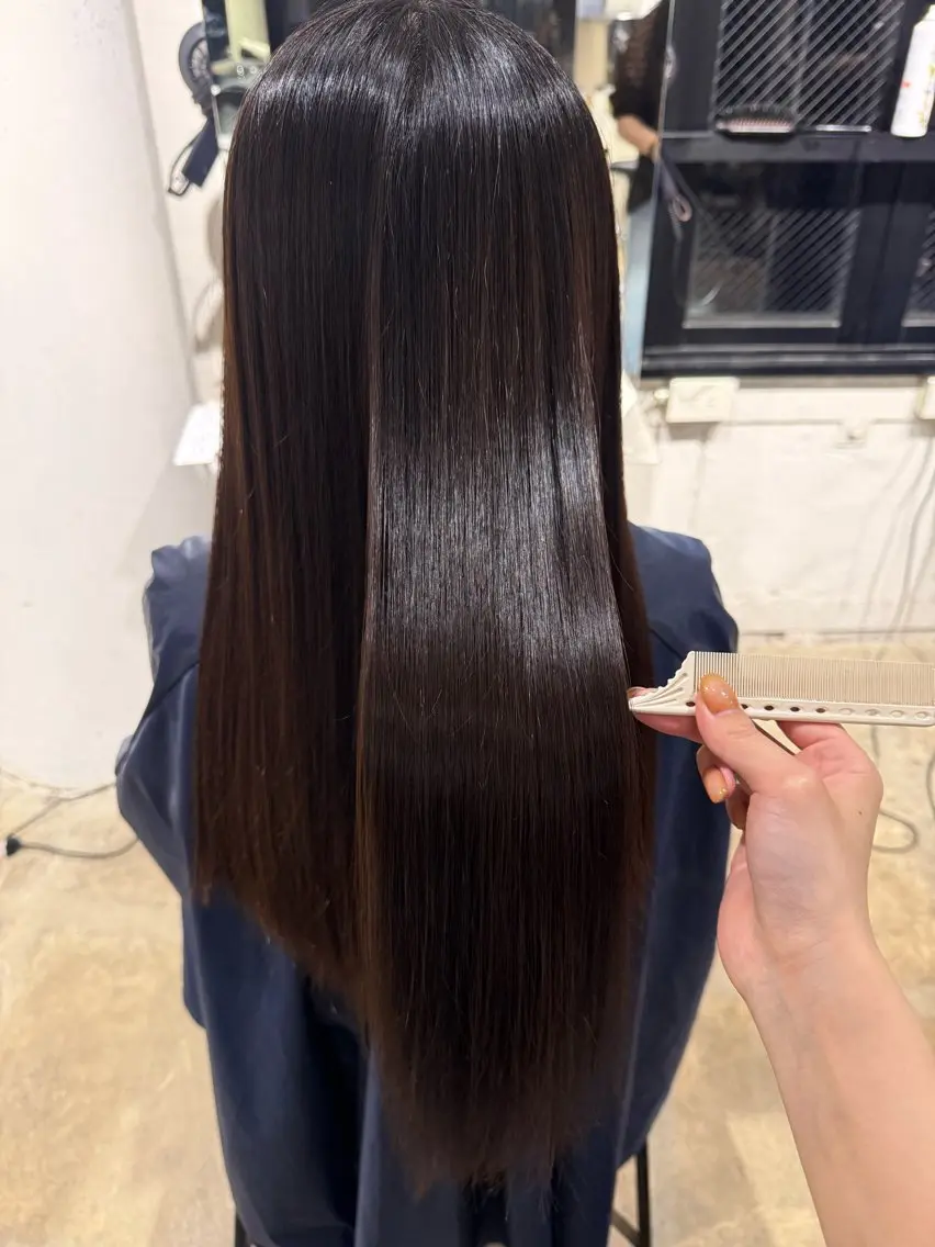【フルコース艶髪menu✨】カット＋カラー＋Aujua treatment＋髪質改善ストレートの写真