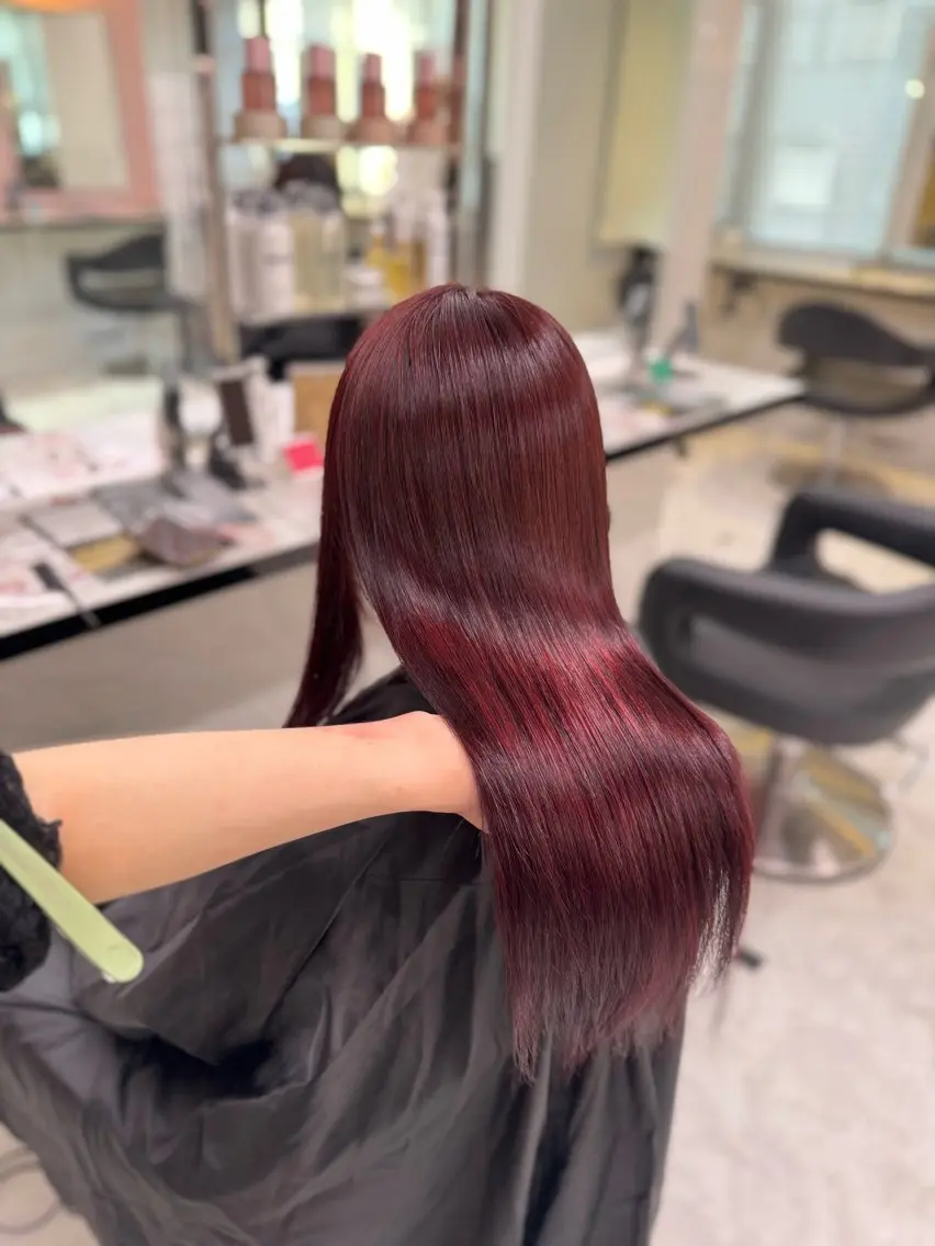 ロング ヘアカラー トリートメント ♥️韓国風透明感 暖色misa♥️のヘアスタイル
