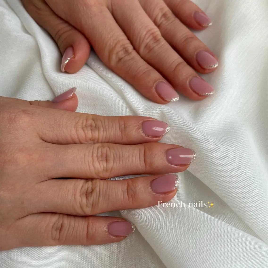 ネイル フレンチネイル ラメ(グリッター) Rich+nail Mayuのネイルデザイン