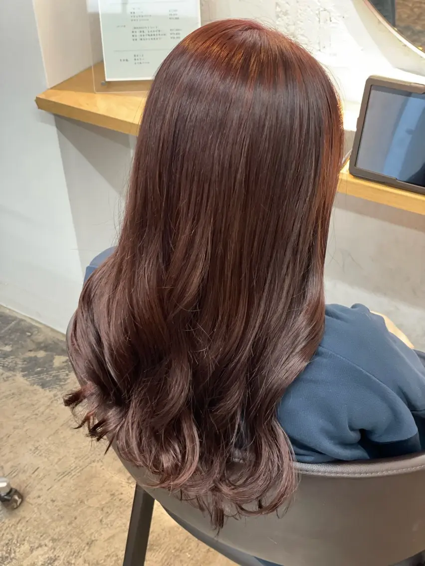 ロング カラー ブリーチ ダブルカラー ラベンダーカラー ラベンダーピンク ブリーチなしカラー 透明感カラー さきのヘアスタイル