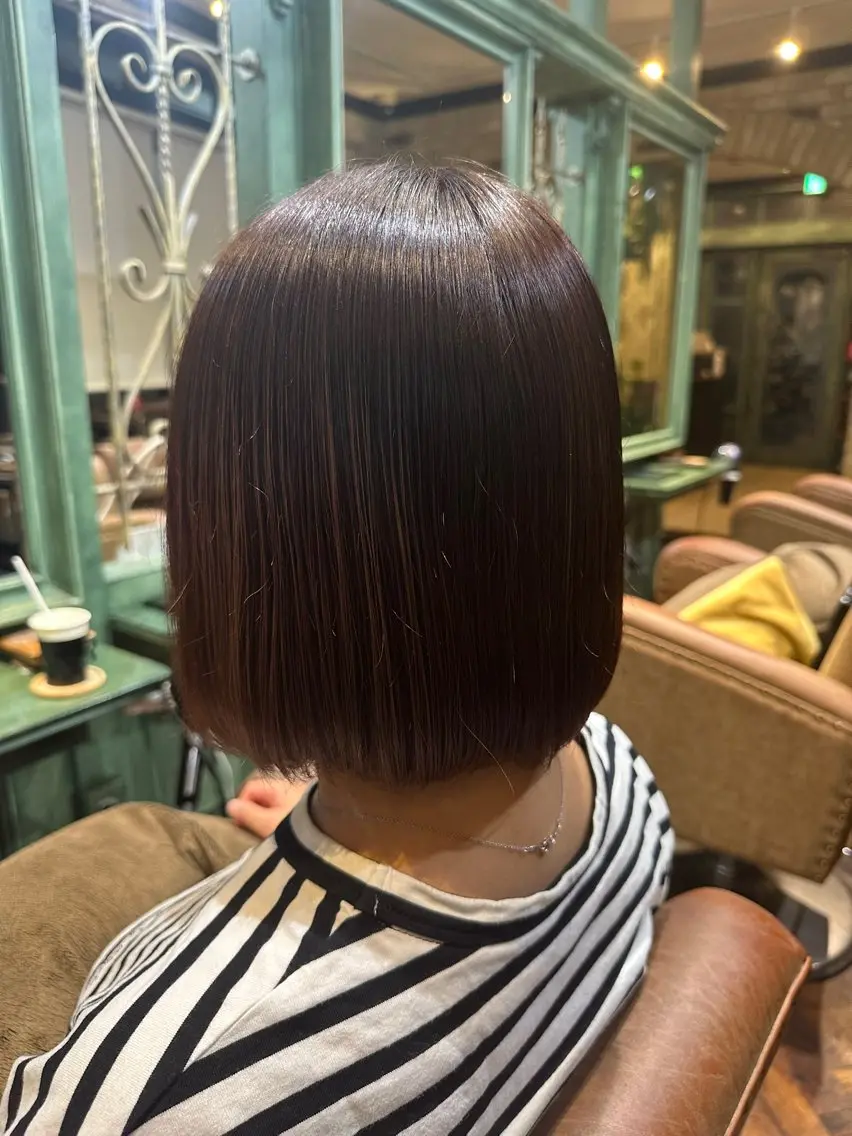 ショート 縮毛矯正 カット ヘアカラー トリートメント ケイジ✨透明感 /艶カラー✨のヘアスタイル