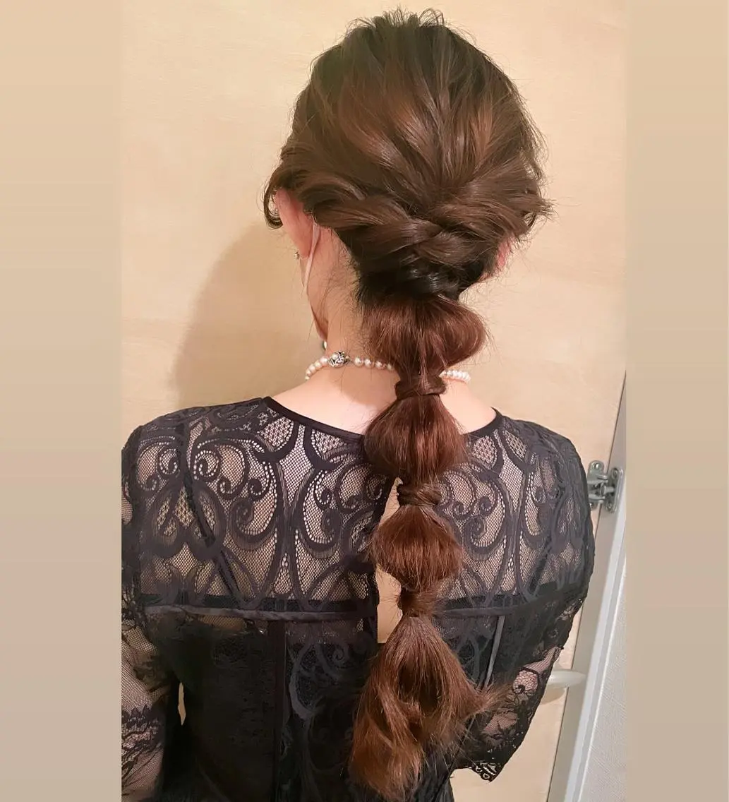ロング ヘアアレンジ 結婚式・ブライダル 玉ねぎヘアー ヘアセット T Ayaのヘアスタイル