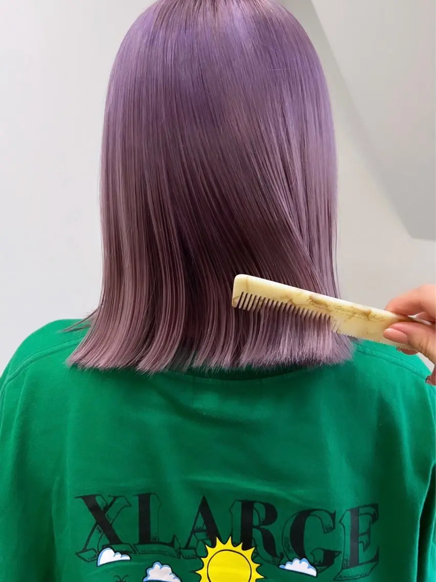 ミディアム カラー ブリーチ ケアブリーチ 透明感カラー デザインカラー ダブルカラー ハイトーン/ボブ 🎀sonokaのヘアスタイル