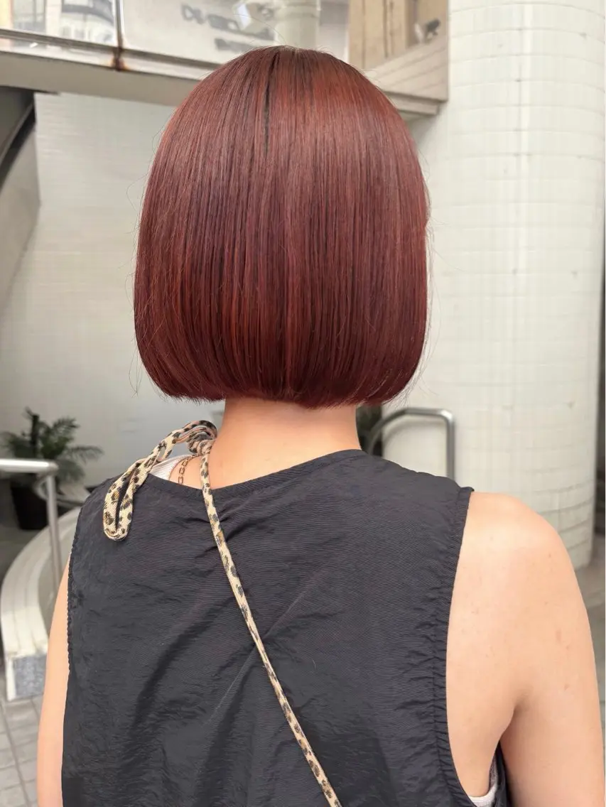 ミディアム オレンジブラウン ブリーチ透明感カラー 🍀mizuki🍀のヘアスタイル