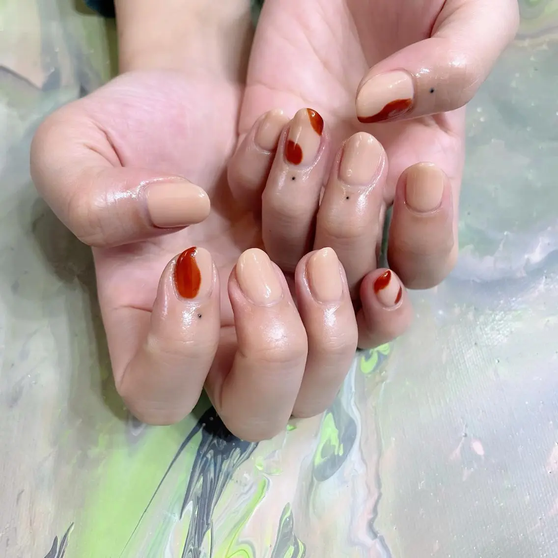 ネイル オーロラネイル 氷ネイル・うるうるネイル 韓国ネイル ラメ(グリッター) マグネットネイル VOLLMOND nailのネイルデザイン