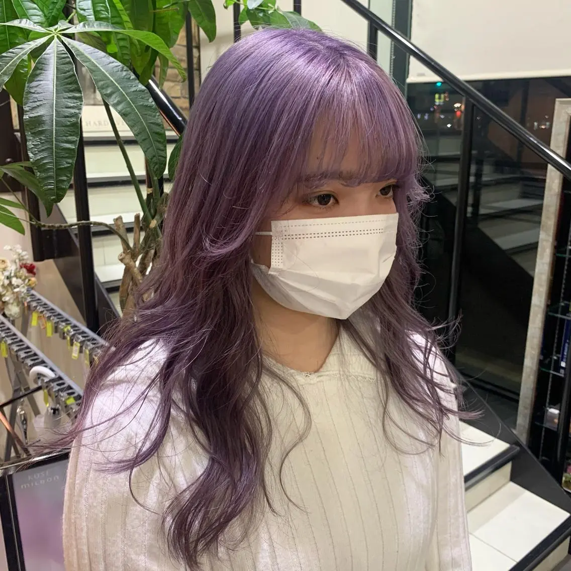 ロング カラー パープルカラー シルバー 平野葵🎀 hair/nailのネイルデザイン
