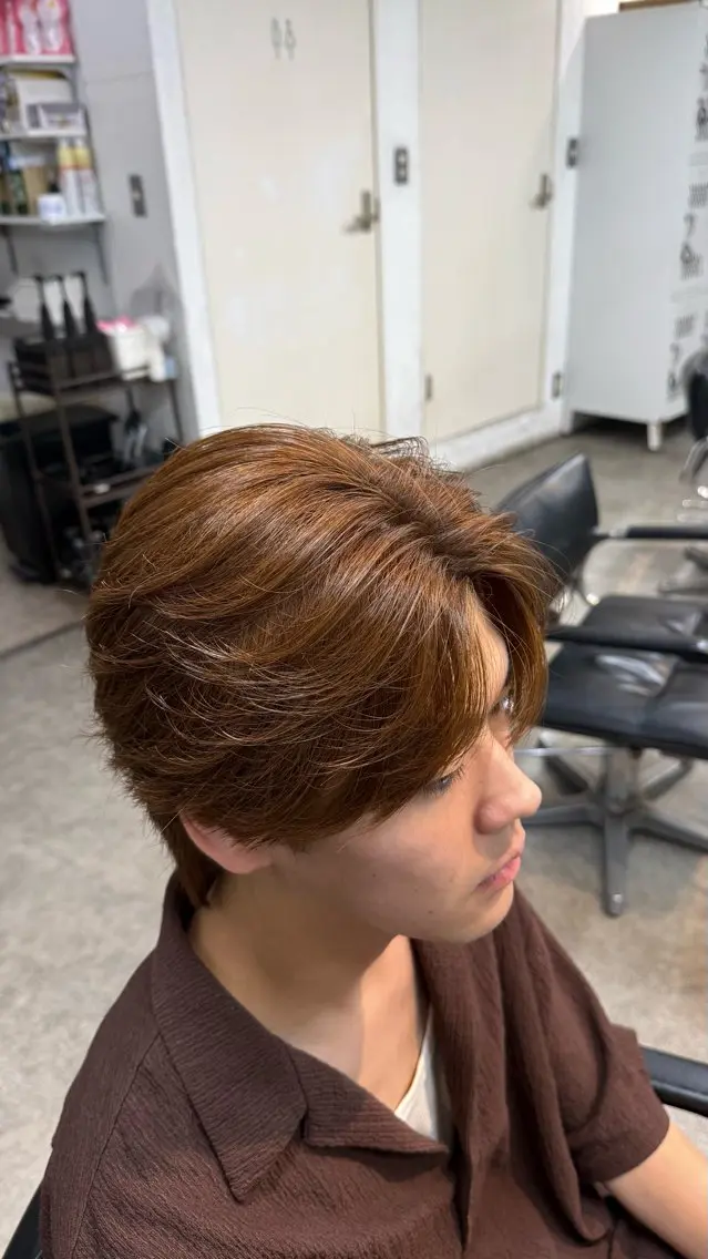 ミディアム カラー メンズ メンズブリーチ ブリーチ fifth/ 原宿 メンズパーマ/希飛のヘアスタイル