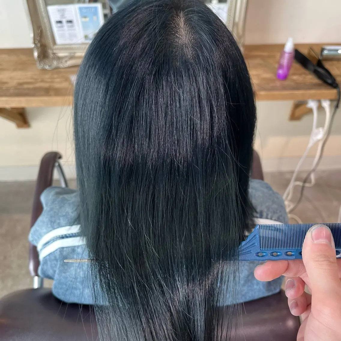 ミディアム ヘアカラー トリートメント フェザーパーマ🌙 毛流れ yuzukiのヘアスタイル