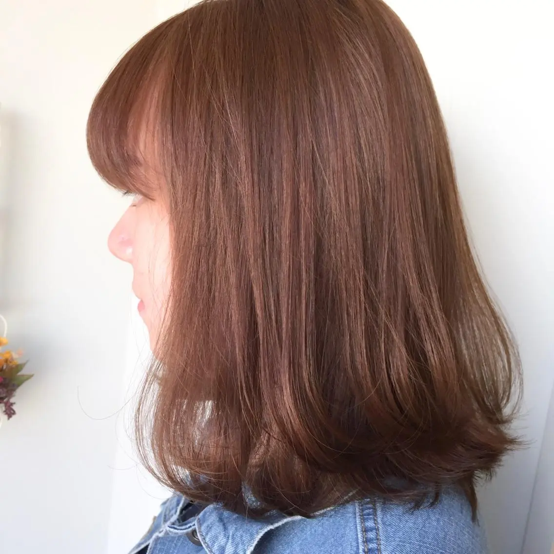 セミロング カラー オレンジ ピンクカラー HAUS 片山みほのヘアスタイル