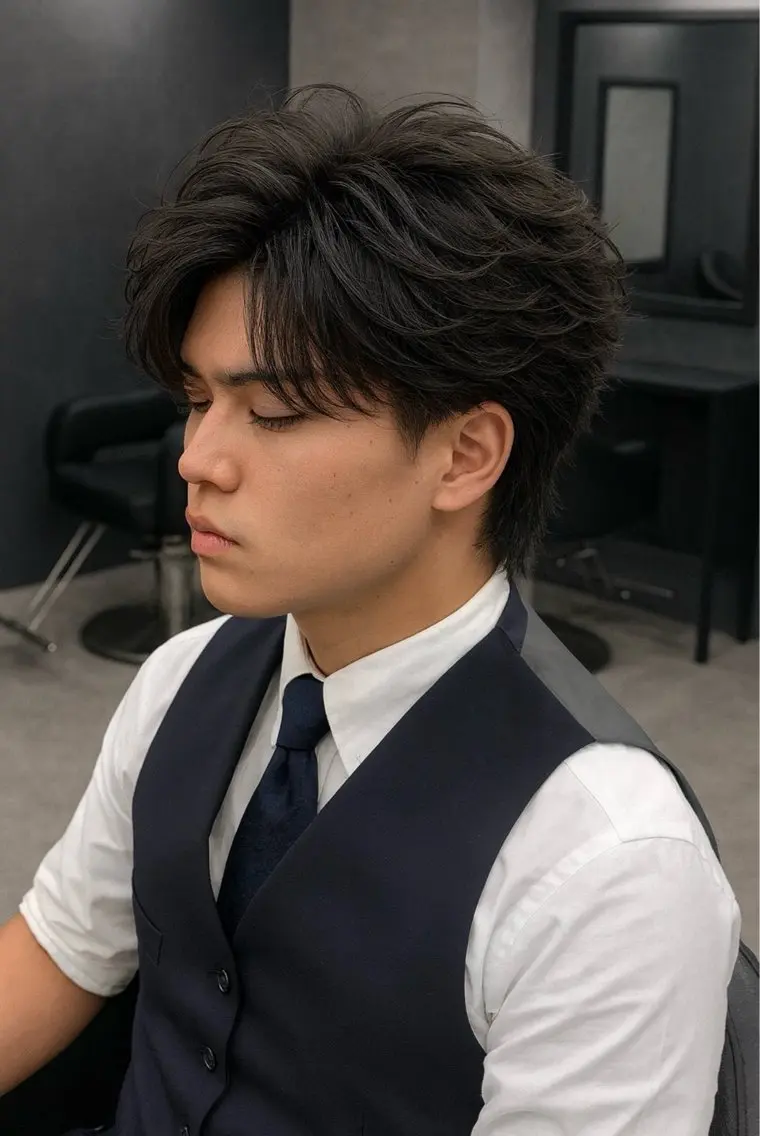 ミディアム パーマ ヘアアレンジ メンズ ミディアムパーマ メンズパーマ メンズツイストパーマ 波巻きパーマ ツイストパーマ メンズフェザーパーマ 💫曲がる縮毛矯正のヘアスタイル
