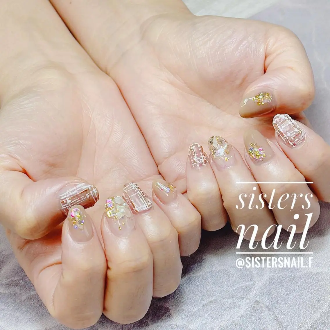 ネイル アートネイル キラキラネイル マットネイル 持ち込み ニュアンスネイル sisters nail.fのネイルデザイン