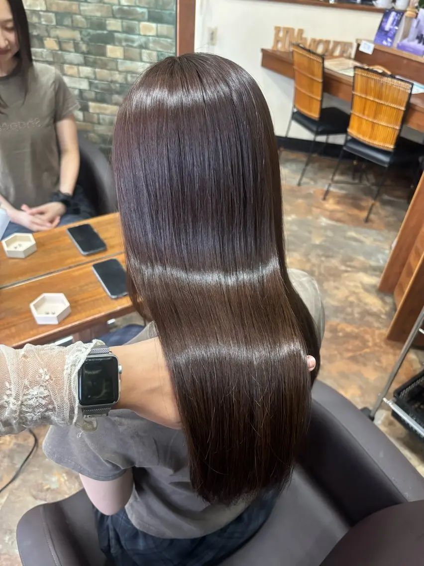 ロング カラー ブリーチ ダブルカラー ブリーチなしカラー トリートメント ヘアカラー トリートメント move 岩出店/ Rin🎀のヘアスタイル