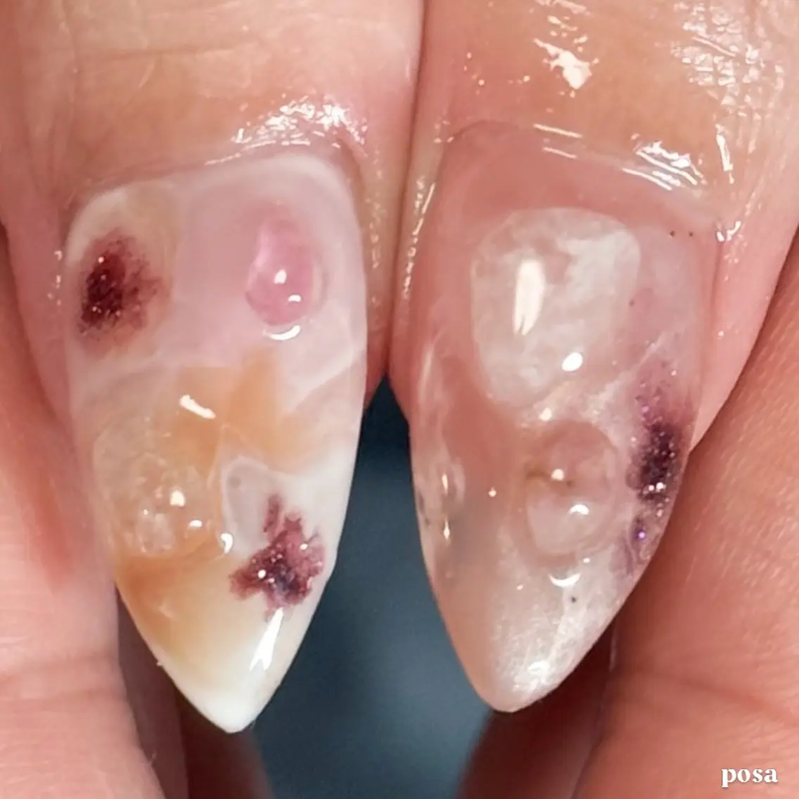 ネイル ニュアンスネイル シンプルネイル ハンドネイル posa nail モエミのネイルデザイン
