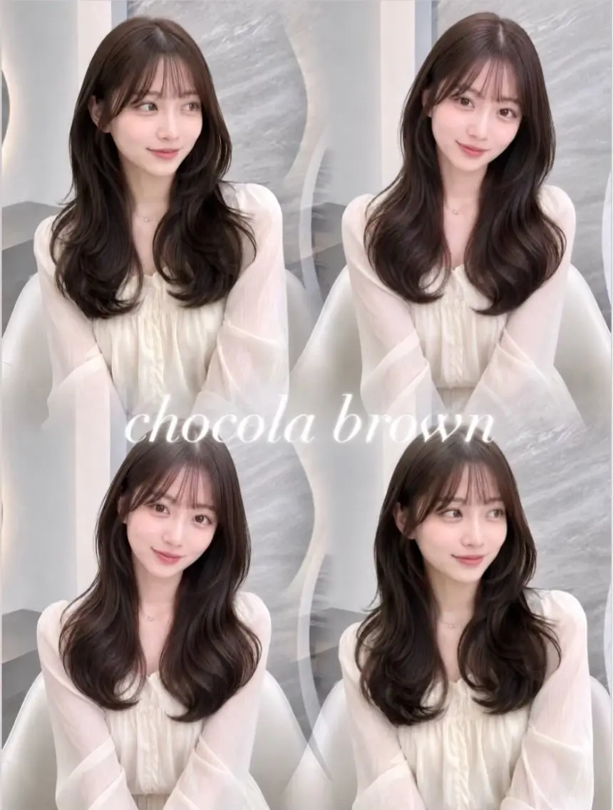 セミロング カラー ヘアアレンジ 黒髪 ブルーカラー ブルーブラック ブラウンカラー ショコラブラウン カット ヘアカラー 🖤kana韓国ヘア 艶髪カラー特化🖤のヘアスタイル