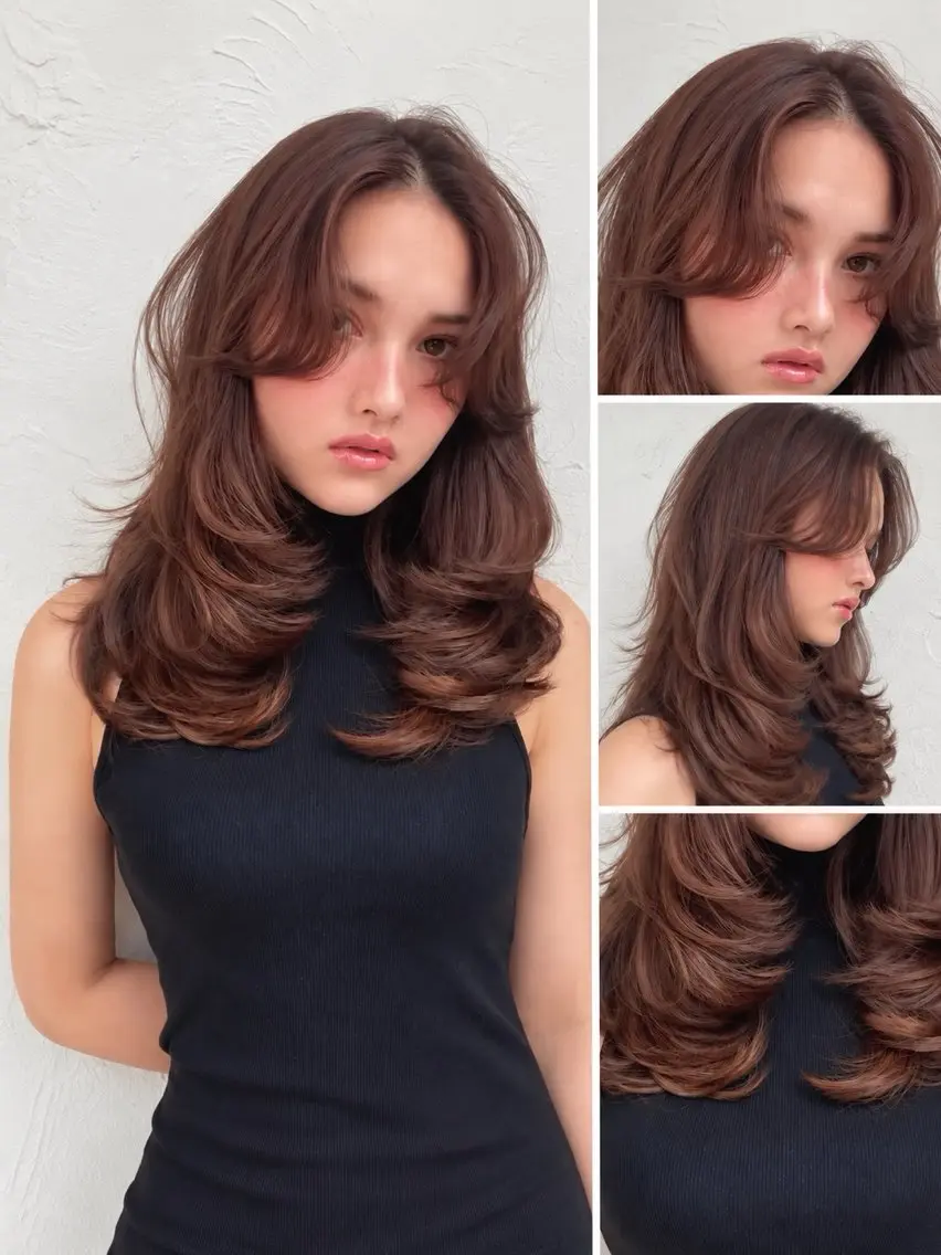 ミディアム カラー カット ヘアカラー トリートメント 🦋韓国girly 艶髪矯正🦋凛太郎のヘアスタイル