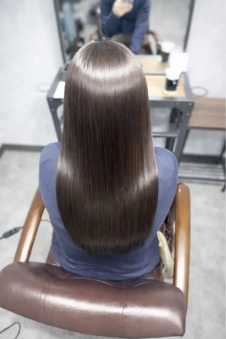 【フルコースメニュー】カット＋髪質改善ストレート＋リタッチカラー&トリートメントの写真
