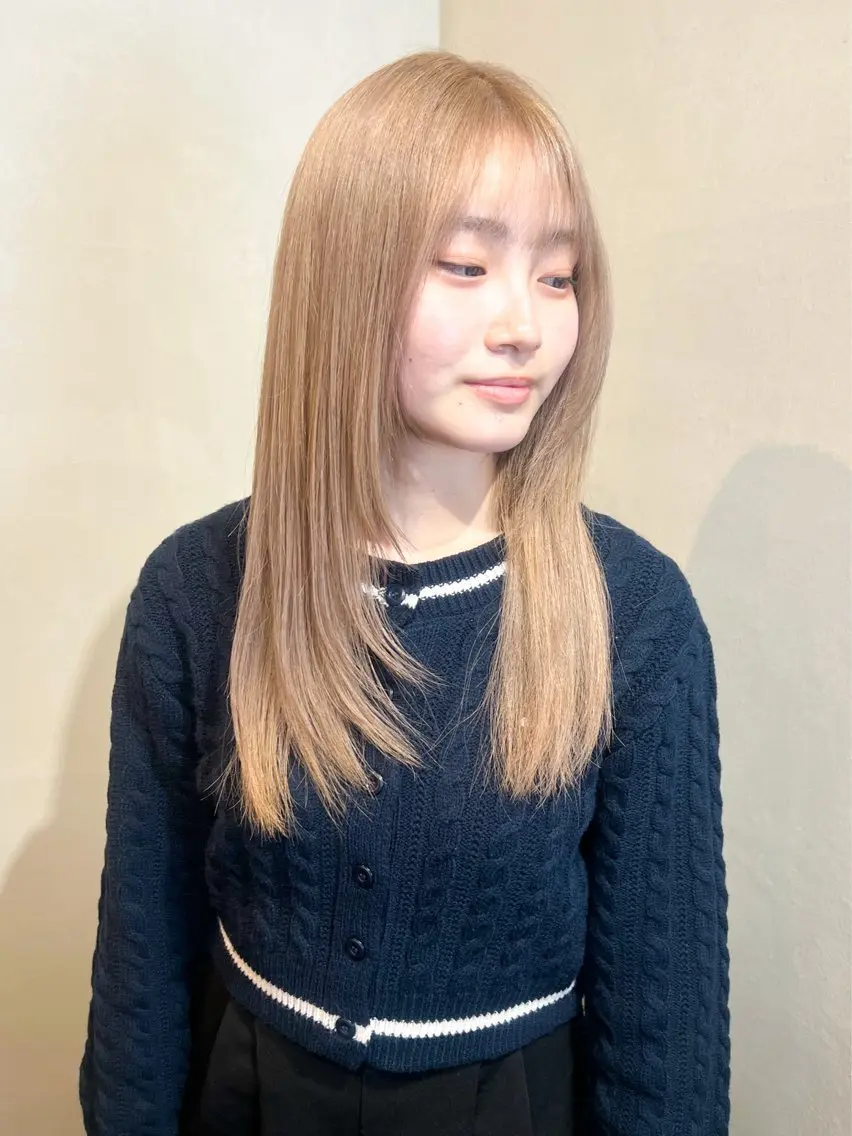 ロング カラー ヘアカラー トリートメント Aya/四条烏丸/ 酸性ストレートのヘアスタイル