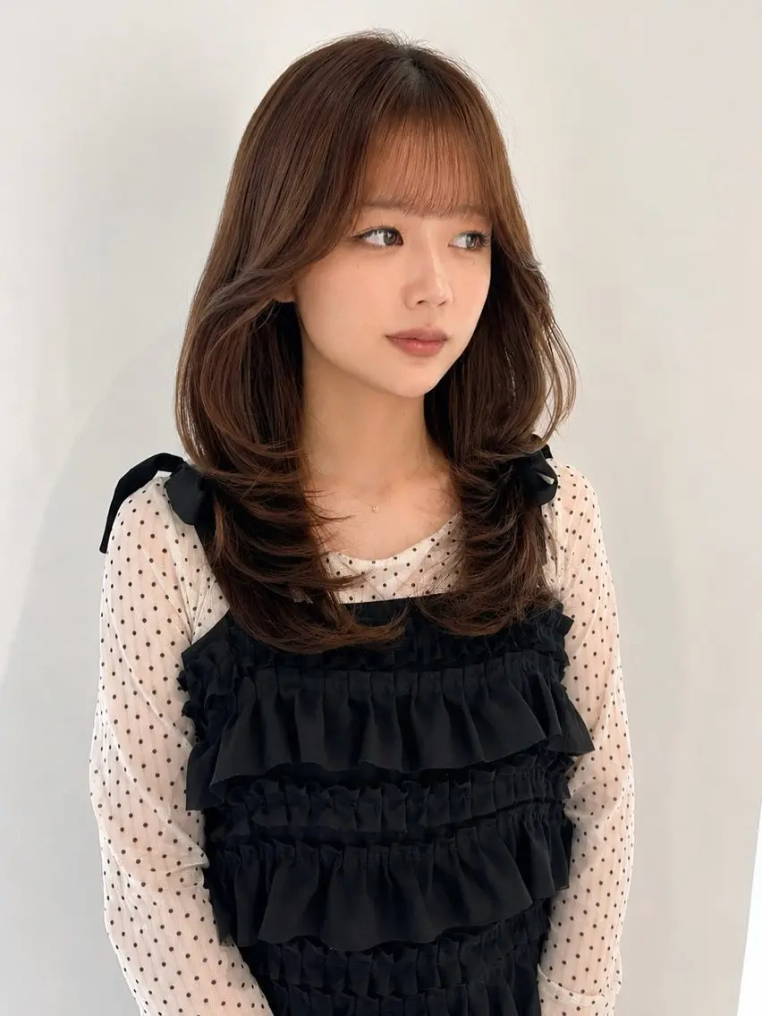 ロング カラー カット ヘアカラー トリートメント nanase / レイヤーカットのヘアスタイル