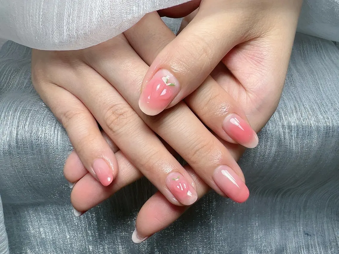 ネイル チークネイル ワンホンネイル ハンドネイル ハンドケア 💕Dreamy KIYO💕のネイルデザイン