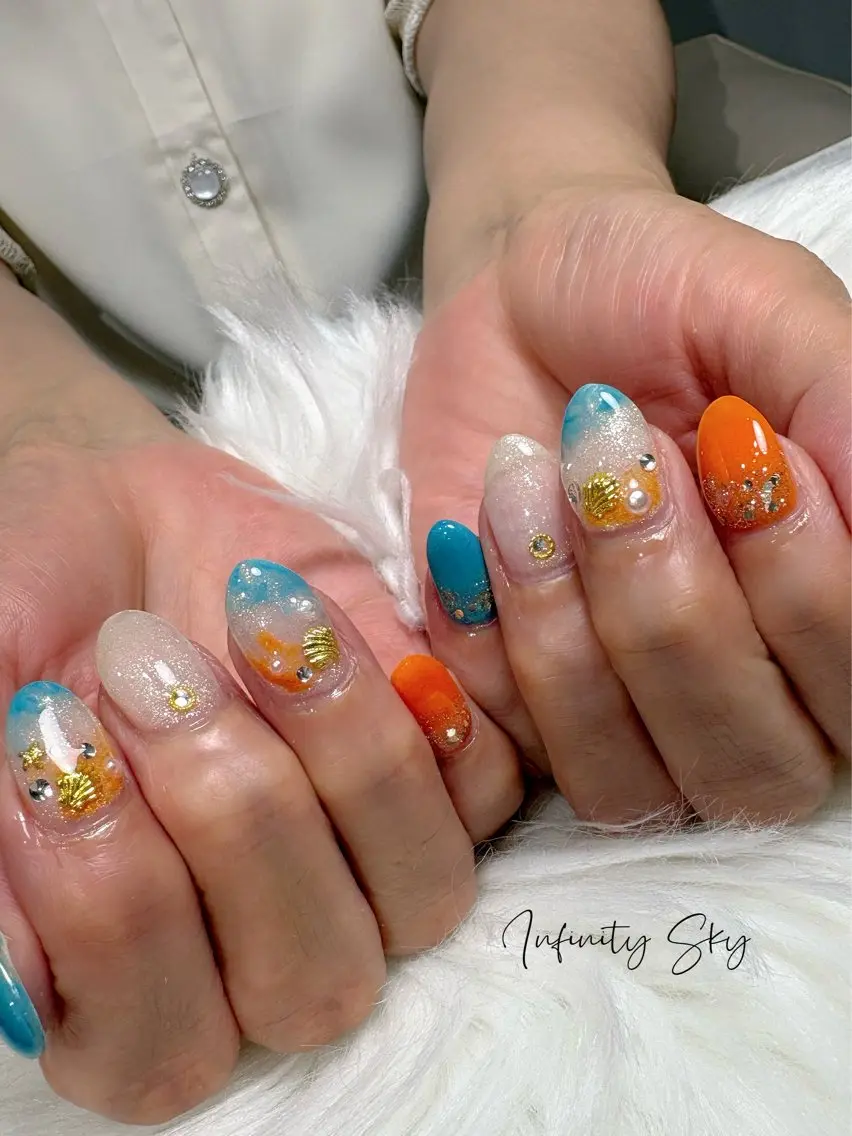 ネイル 夏ネイル infinity skyのネイルデザイン