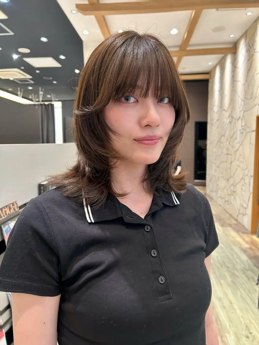 ミディアム カラー 透明感カラー カット ヘアカラー トリートメント k-two☁あべの/ パーマ/Touaのヘアスタイル