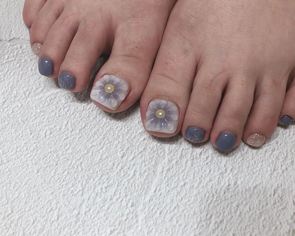 ネイル フラワーネイル フットネイル saki_ nail heronのネイルデザイン