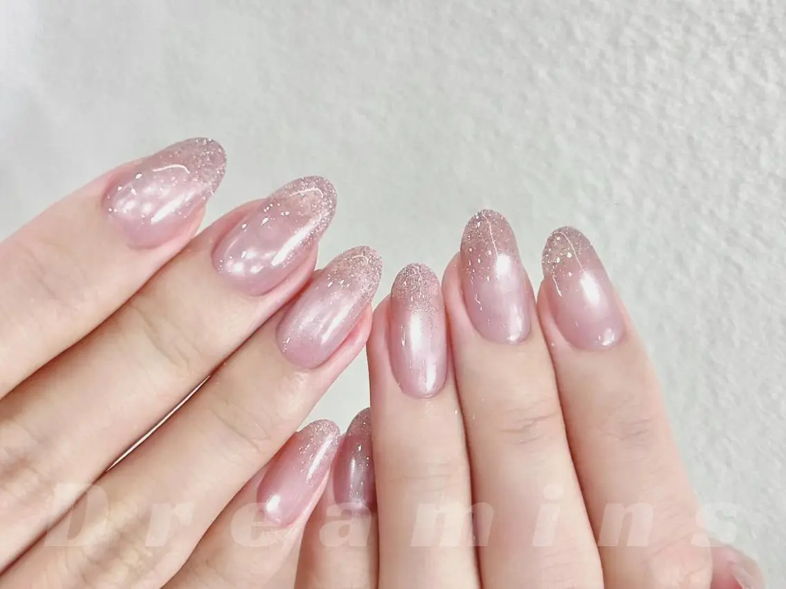ネイル チークネイル 長さ出し フットネイル フレンチネイル ガラスフレンチ Nikoネイルサロン 本八幡店のネイルデザイン