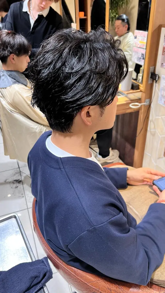 ショート パーマ ヘアアレンジ メンズ カット パーマ 新宿/メンズパーマ/ メンズ特化/和田瑞生のヘアスタイル