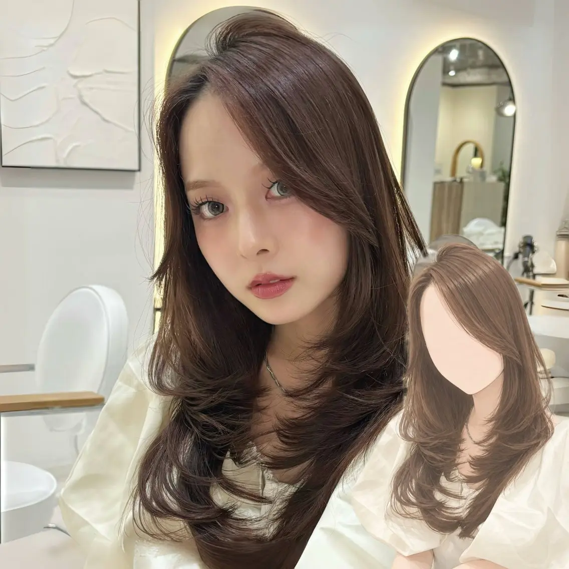 ロング カット ヘアカラー トリートメント 韓国レイヤー🇰🇷 /ハッシュ/タカトのヘアスタイル