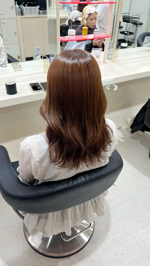 ミディアム カラー ヘアアレンジ 韓国レイヤー&ピンク 艶髪🩶maikoのヘアスタイル