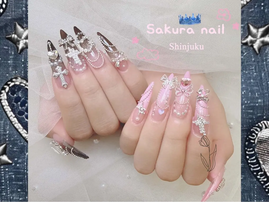 ネイル オーロラネイル クリアネイル フレンチネイル ジェルネイル ガーリー ハンドネイル Sakura Nanaのネイルデザイン