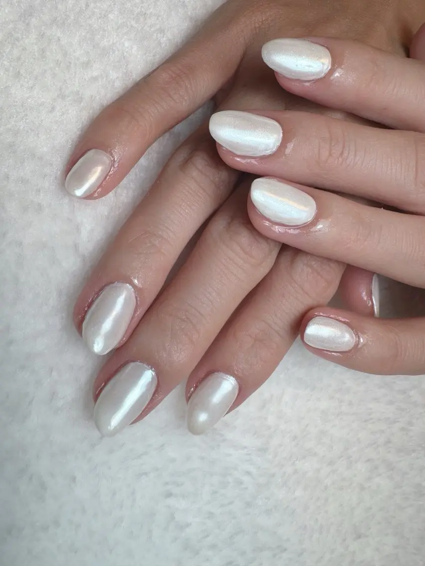 ネイル ブルー ジェルネイル ミラーネイル ショートネイル ハンドネイル Nail Salon K&Rのネイルデザイン