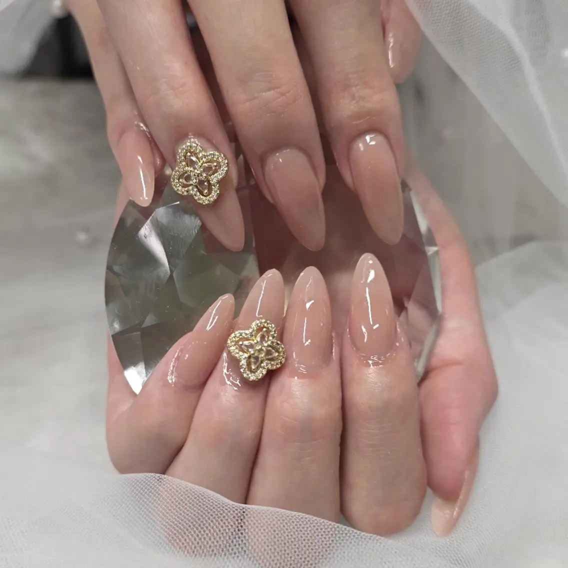 ネイル ピンク ピンクベージュ nailsalon glow sayaのネイルデザイン