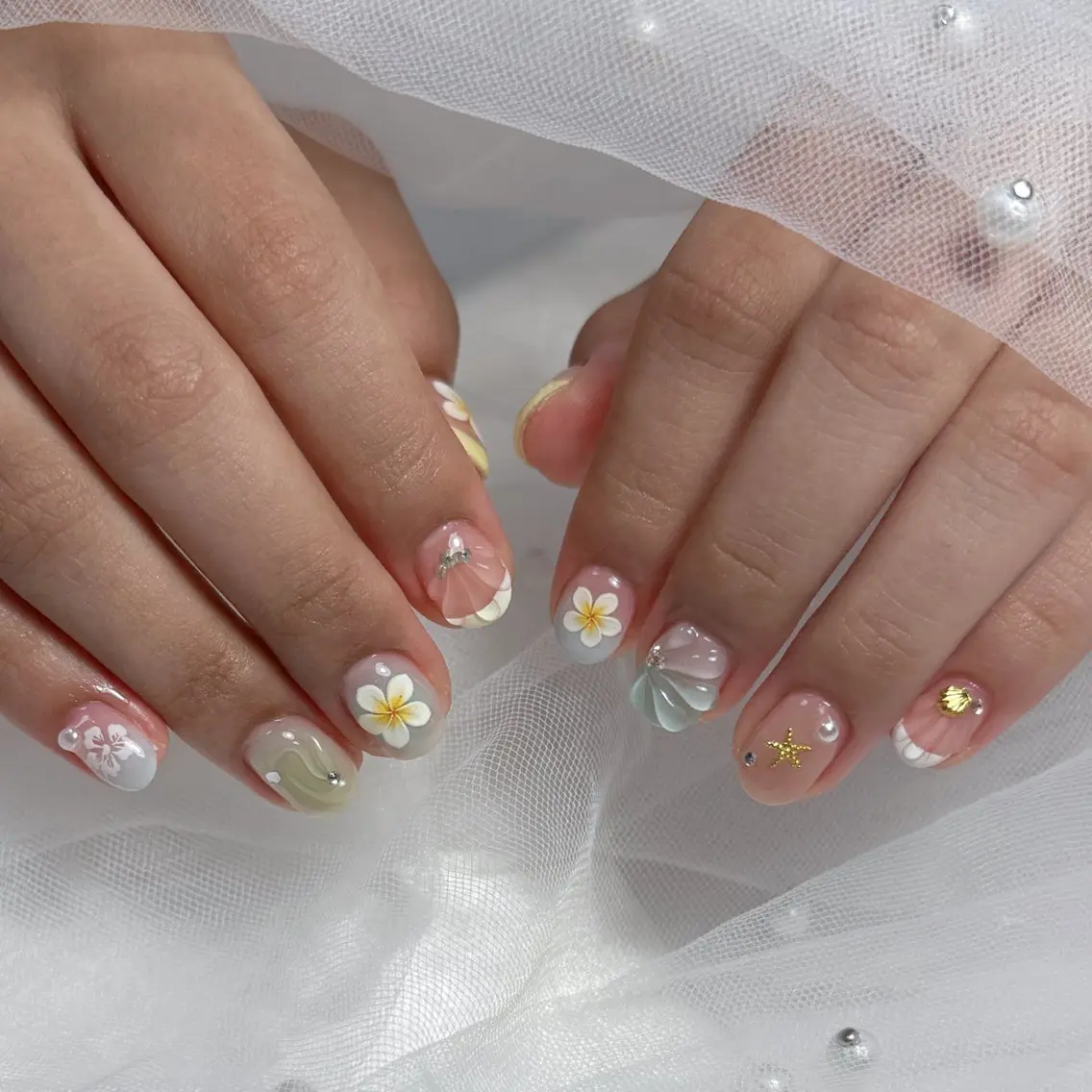 ネイル 夏ネイル ハンドネイル Séju nailのネイルデザイン