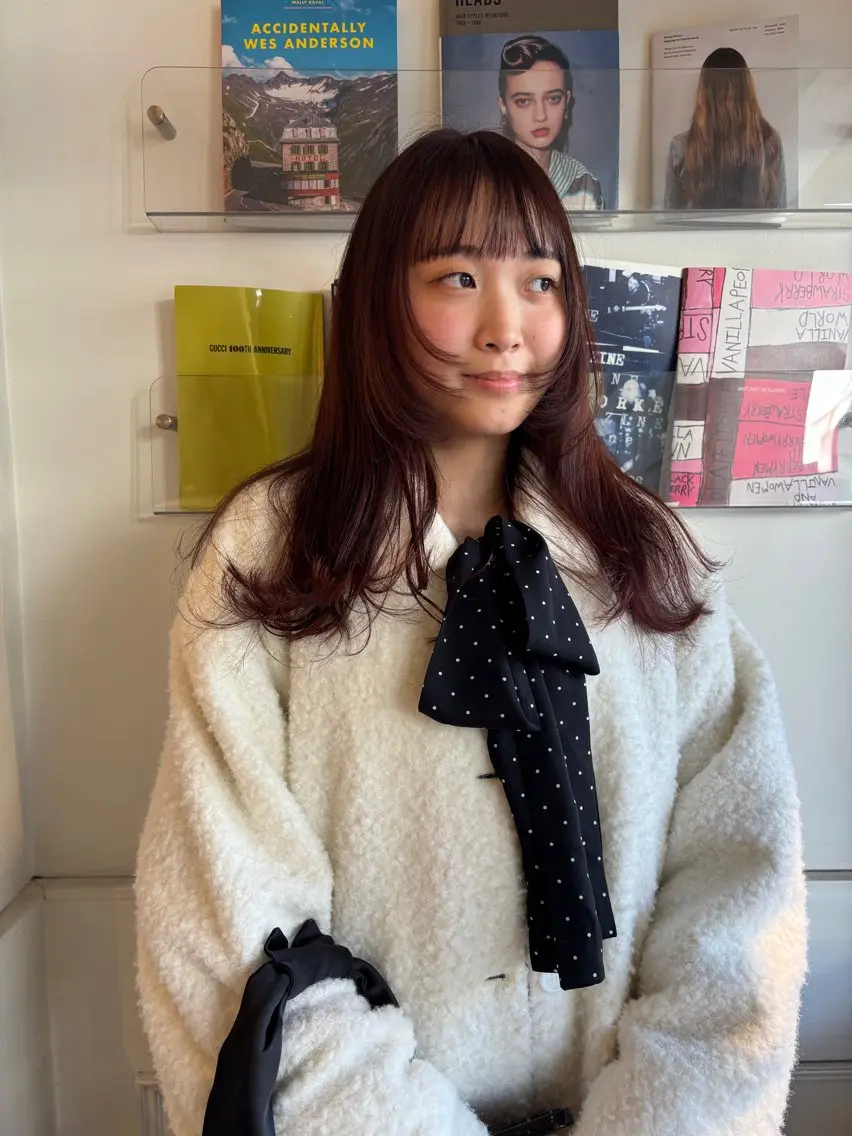 セミロング レイヤーカット カット ヘアカラー トリートメント saya/似合わせ /透明感カラーのヘアスタイル