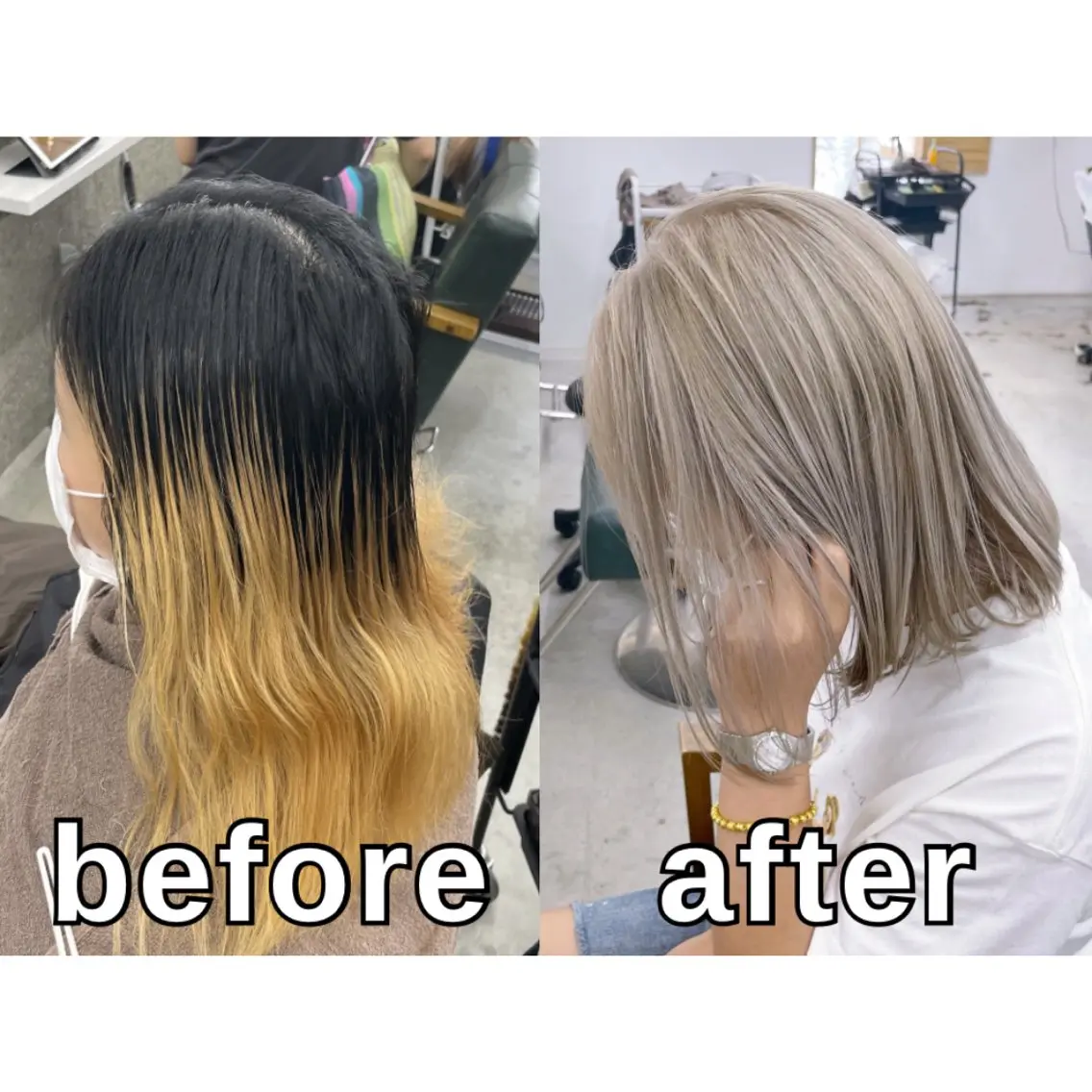ミディアム カラー カット ヘアカラー トリートメント Lull1人美容室 イージーパーマのヘアスタイル