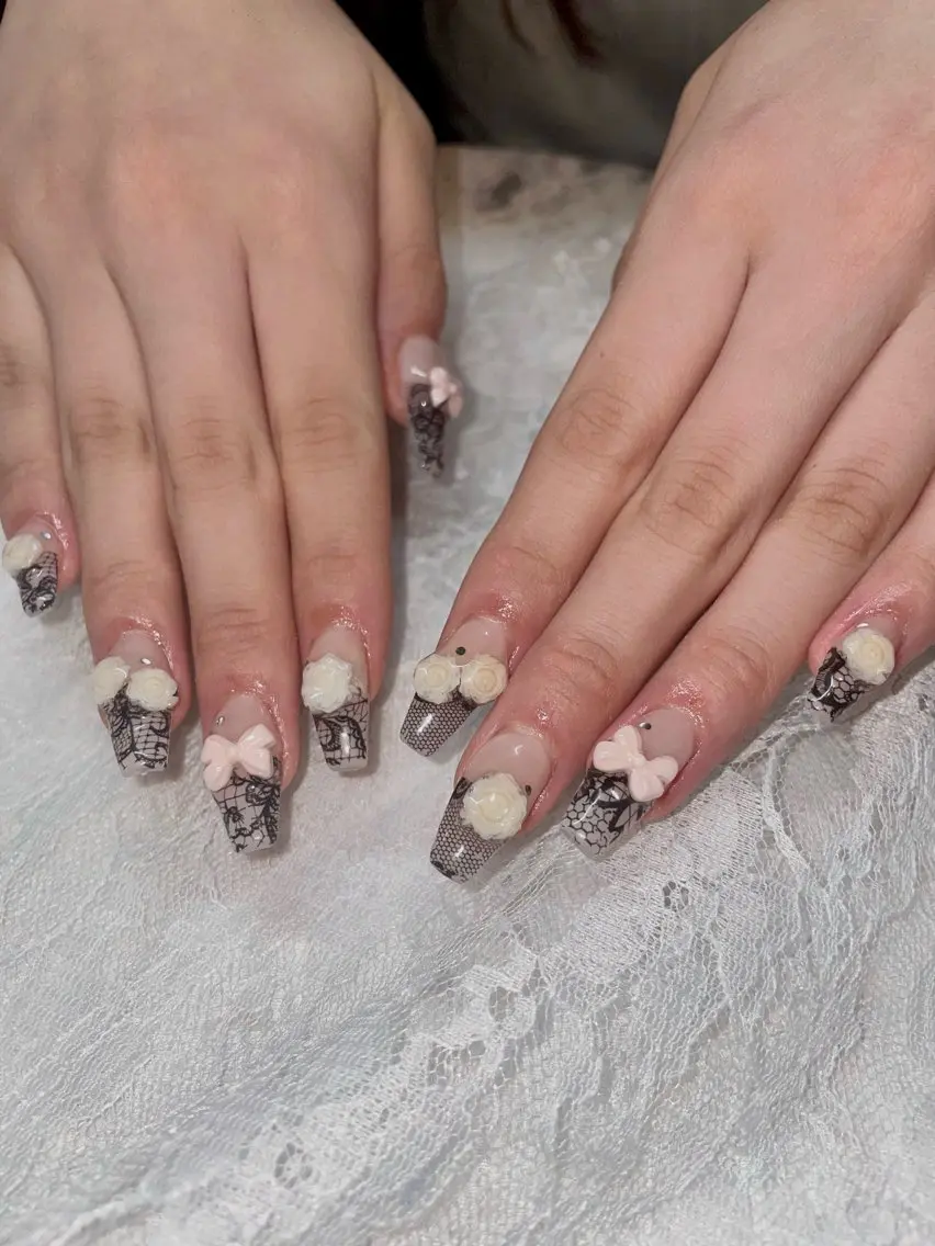 ネイル レース Nail ヌシん家 AKANEのネイルデザイン