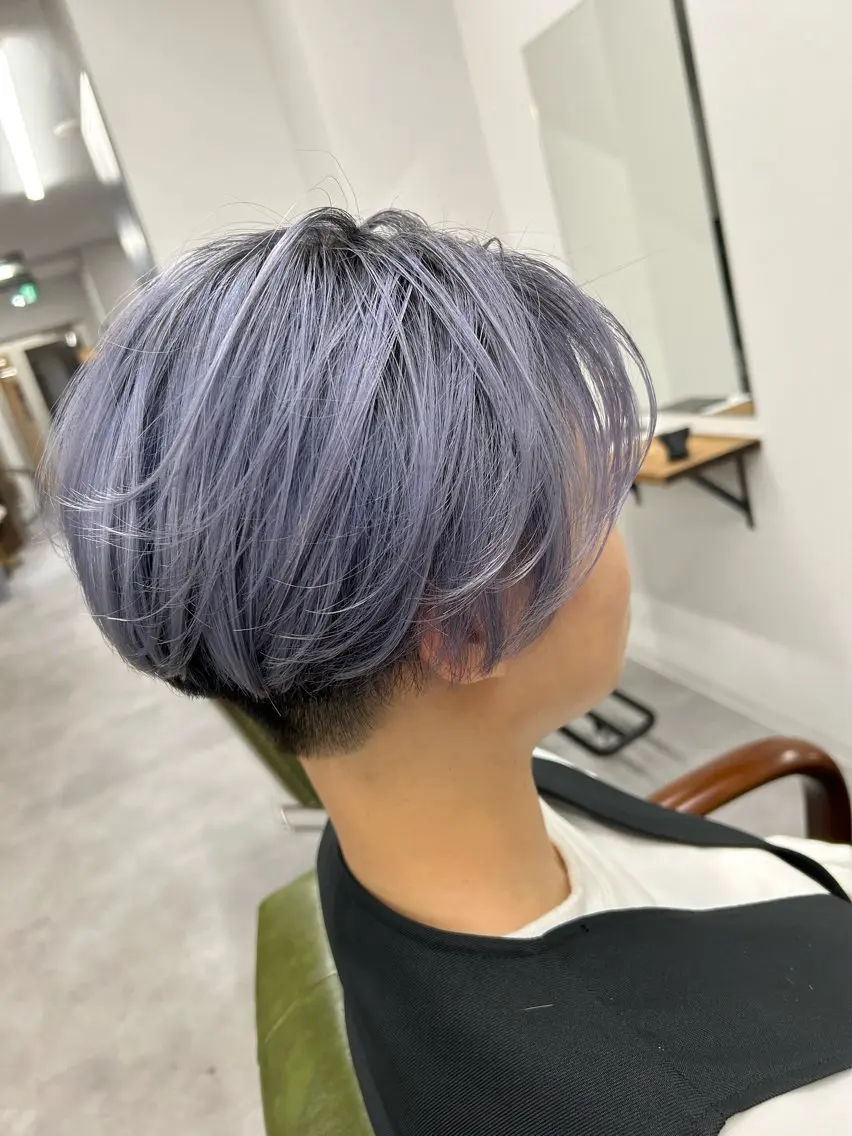 ショート カラー ラベンダーカラー ショートヘア カット ヘアカラー SHAFT Ieiriのヘアスタイル