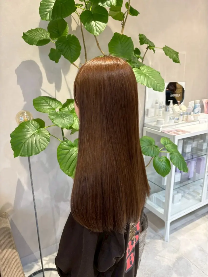 ロング カラー ブラウンカラー ヘアカラー ブラウン/艶カラー/ 髪質改善/な ご みのヘアスタイル