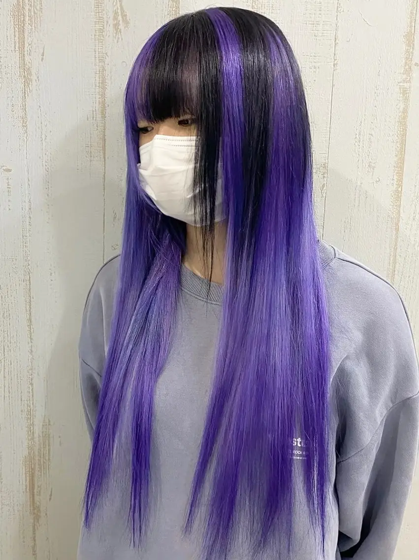 ロング カラー ブリーチ デザインカラー エクステ ヘアカラー ハイトーン💫 エクステ💫maiのヘアスタイル