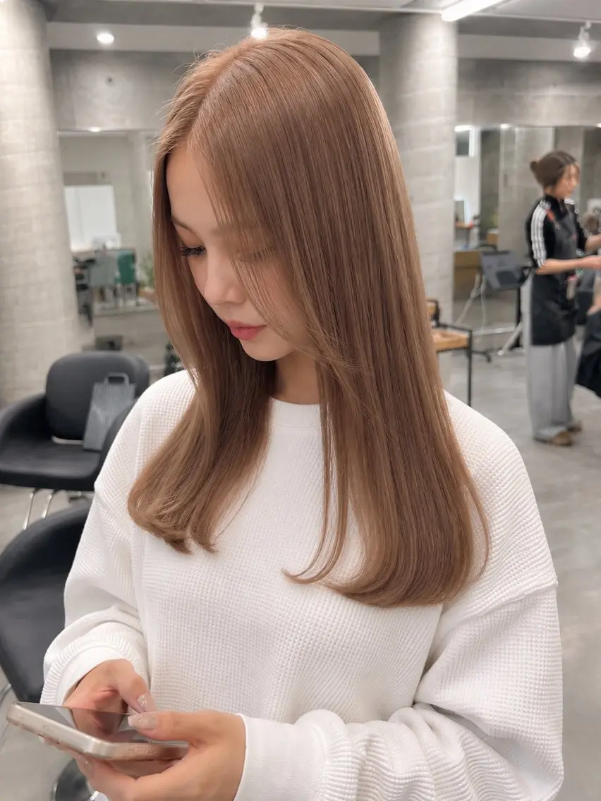 ロング ヘアカラー トリートメント azusa/心斎橋/ ハイトーンカラーのヘアスタイル