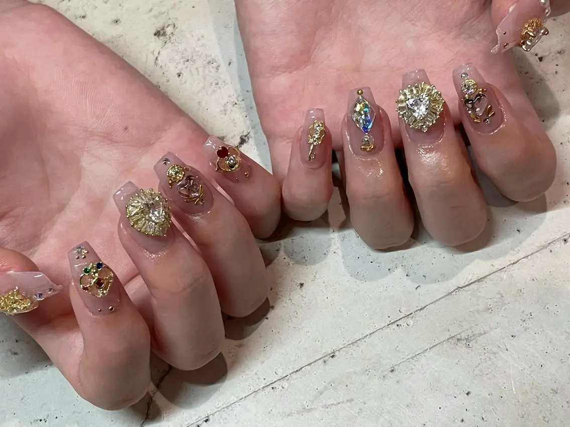 ネイル ハンドネイル 韓国/ワンホン/長さ 出しつけ放題🎀のネイルデザイン