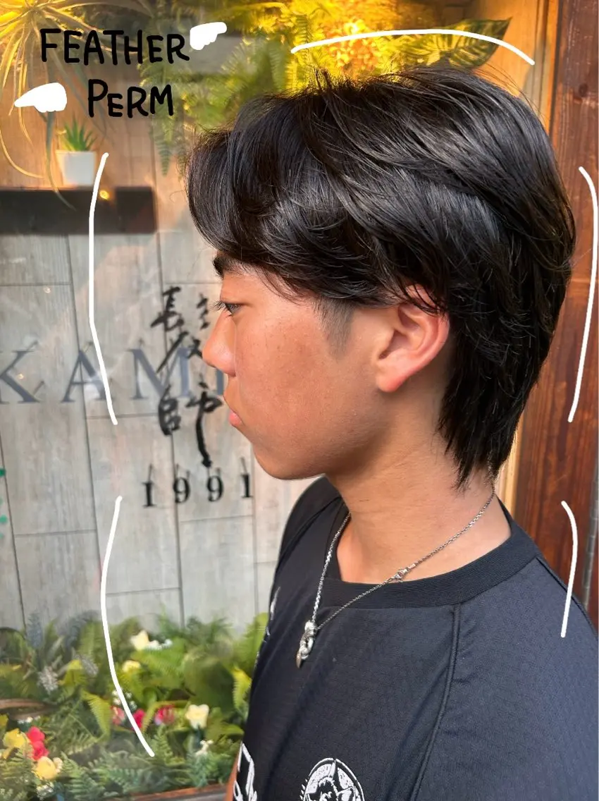ロング パーマ カット パーマ 五十嵐 未悠のヘアスタイル