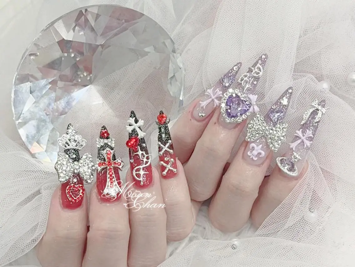 ネイル 成人式 ジェルネイル マグネットネイル 大理石ネイル(マーブル) 持ち込み ハンドネイル K.bi_nail ネイル長さ出し専門店のネイルデザイン