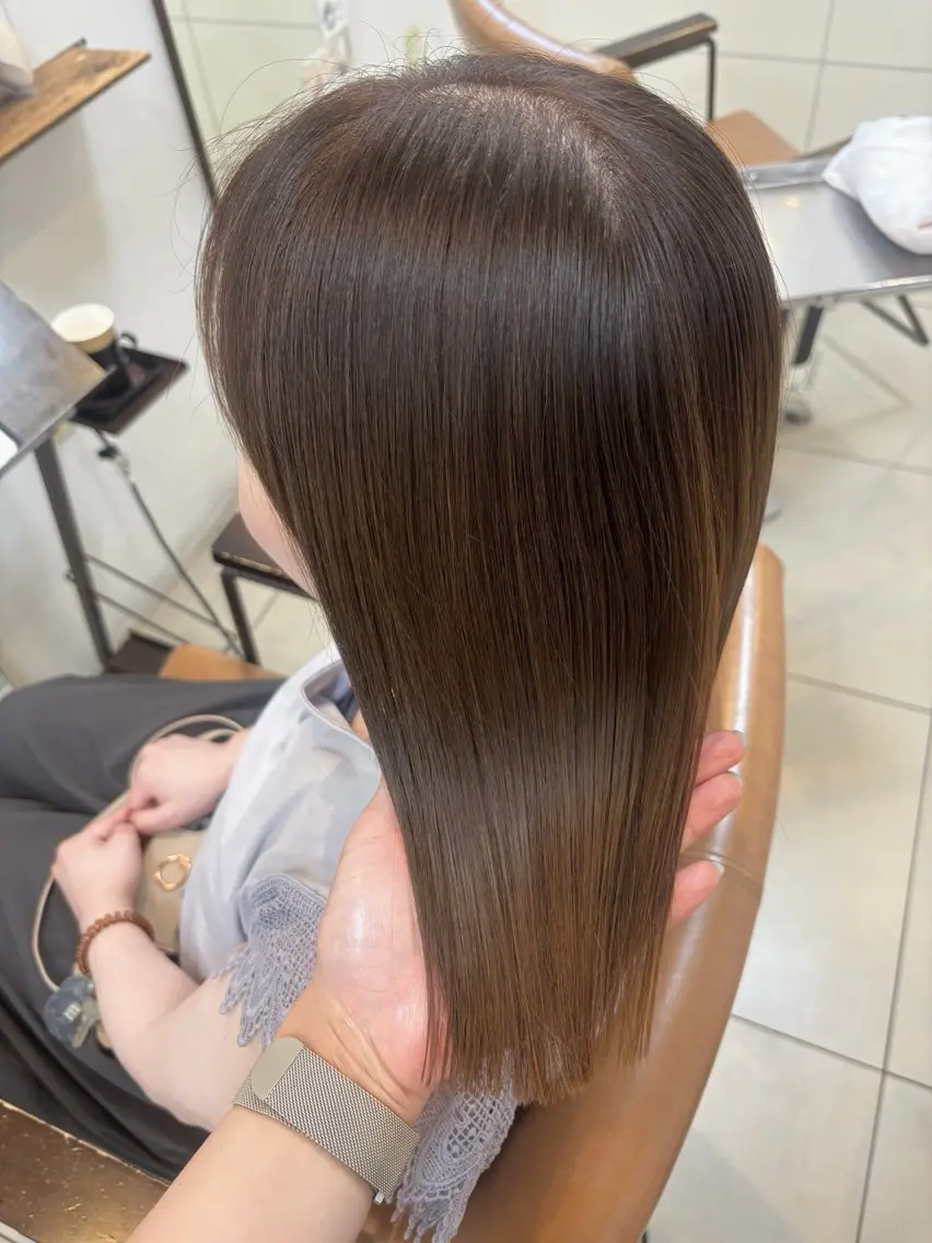 ミディアム カラー アッシュ ヘアカラー トリートメント 頭皮×髪質改善 透明感カラー💎中村のヘアスタイル