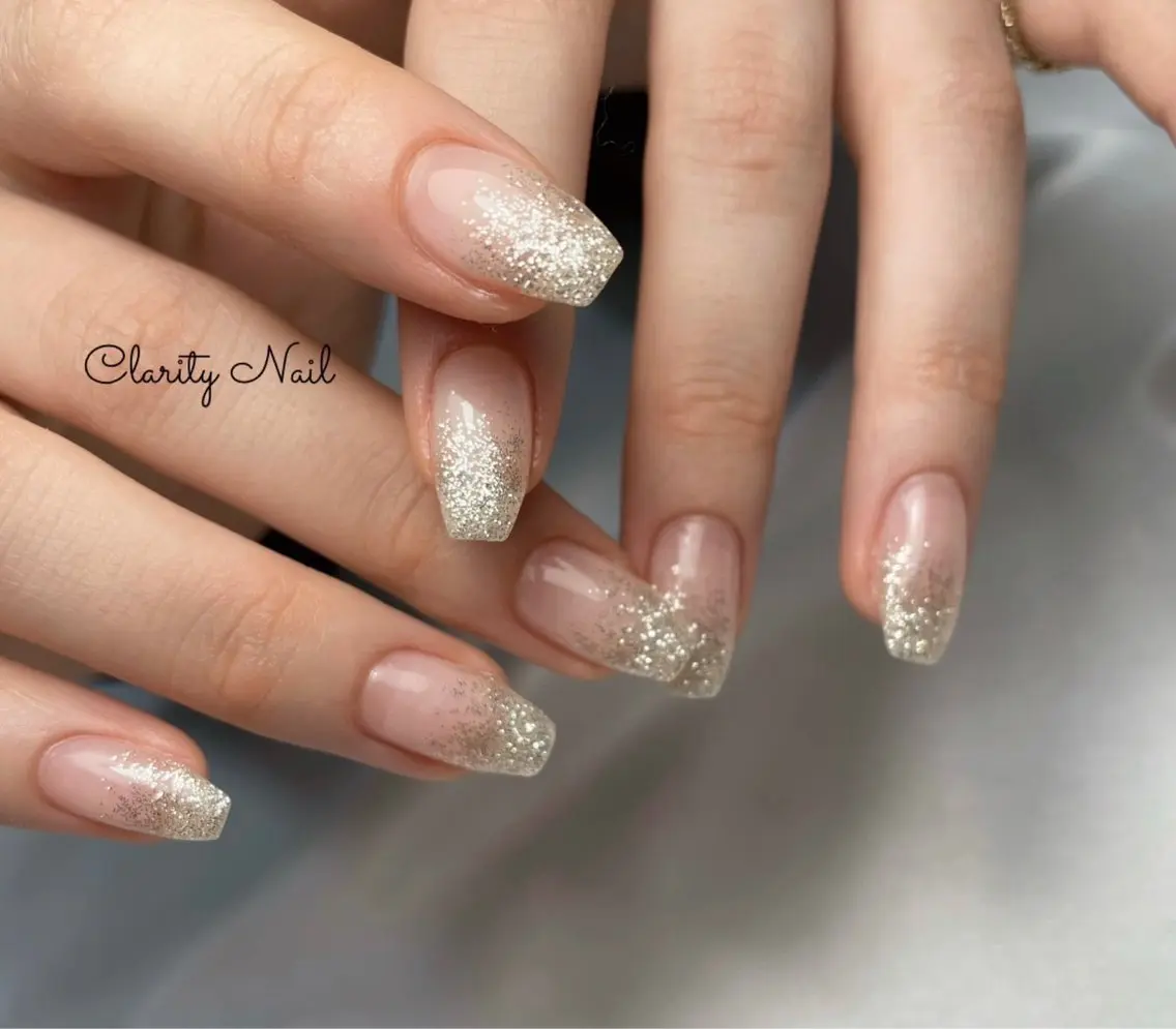 ネイル グラデーション ラメ(グリッター) ラメグラデーション ハンドネイル Clarity Nailのネイルデザイン